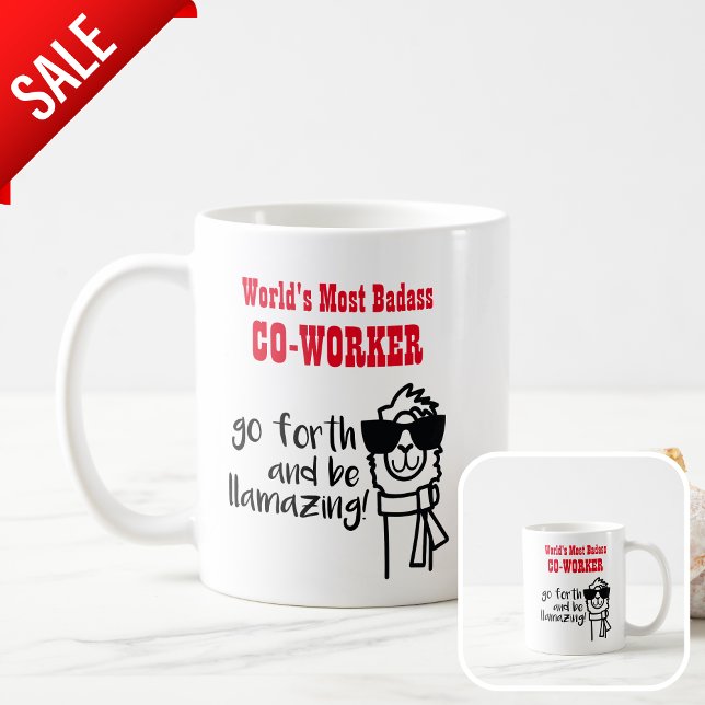 Funny Farewell Co-Worker - Worlds BADASS Llama MUG Kaffemugg (Skapare uppladdad)