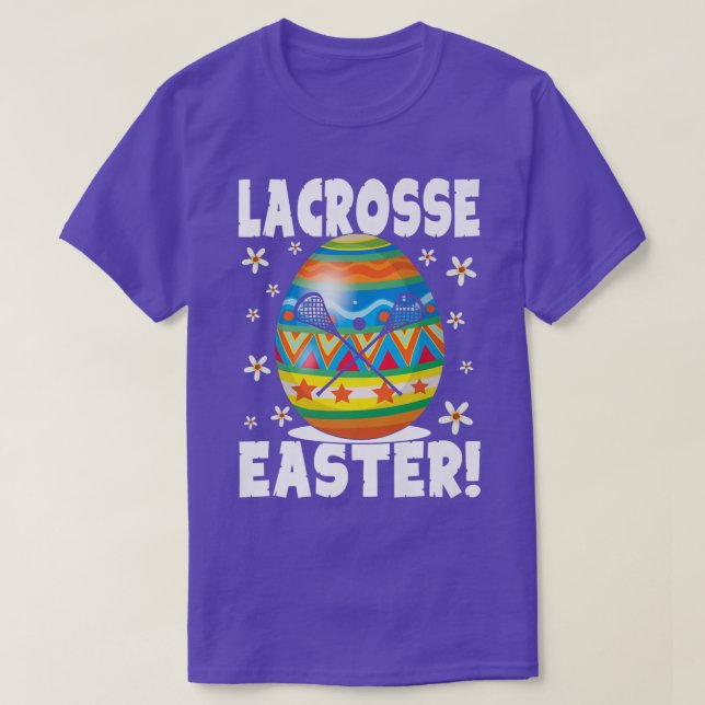 Funny Färg Egg Lacrosse Player Bunny Älskare Easte T Shirt (Design framsida)