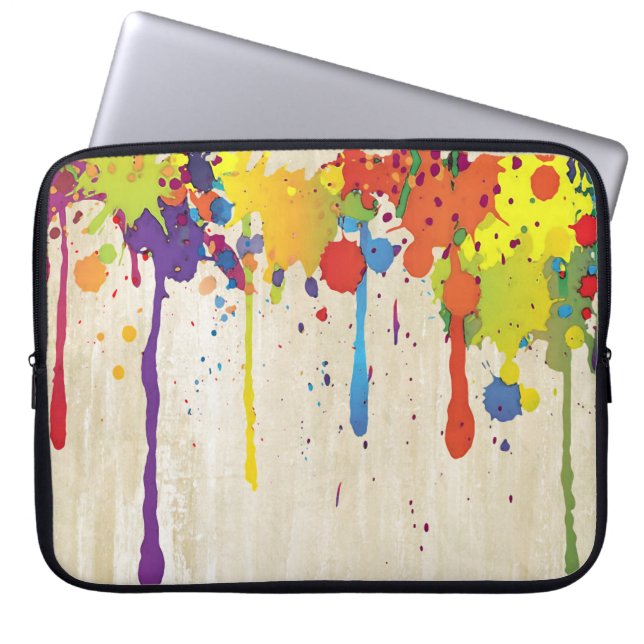 FUNNY FÄRG STÄNK II + din backgr. & idéer Laptop Sleeve (Framsidan)