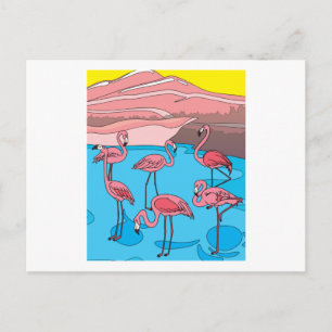 Funny, färglös flamingosfri natur vykort