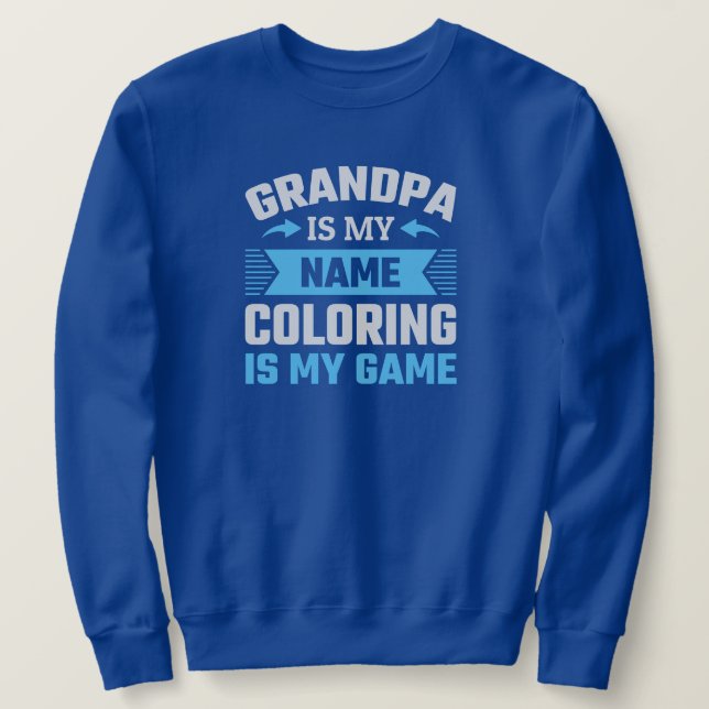 Funny färgning Grandpa Lång Ärmad Tröja (Design framsida)