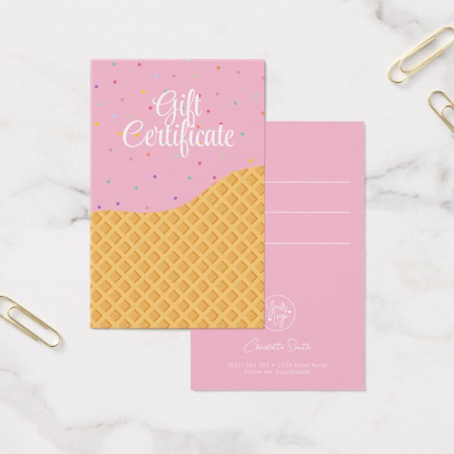 Funny färgstark isgräddningsintyg för kupong visitkort (Kontor)