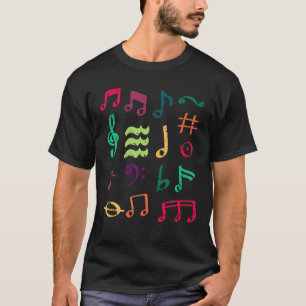 Funny färgstark Musik noter Symbol Music Älskare M T Shirt