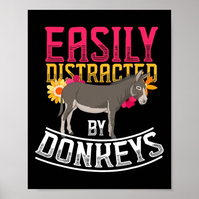 Funny Farm Animal Lover Gift Donkey Poster (Framsidan)