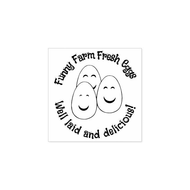 Funny Farm Cute Lycklig Smiling Eggs v2 Rubber Fri Stämpel (Tryck)