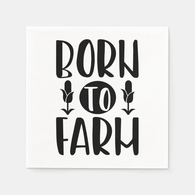 Funny Farm Farmer Land Horse Chicken Cow Pappersservett (Framsidan)