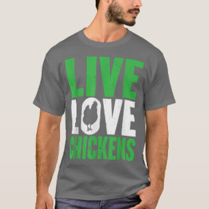 Funny Farm Live Kärlek Chickens Graphic Women and  T Shirt