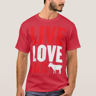 Funny Farm Live Kärlek Goats Graphic for Women and T Shirt