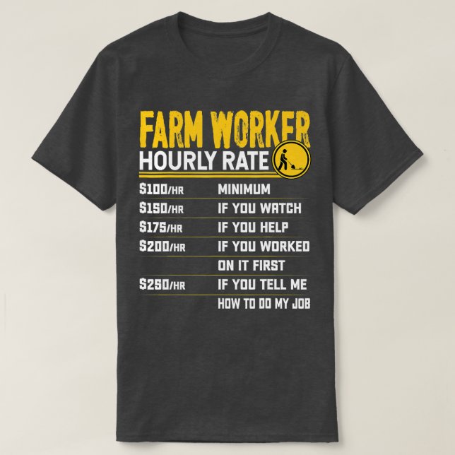 Funny Farm Worker Timrate Farmer Farm Farm T Shirt (Design framsida)