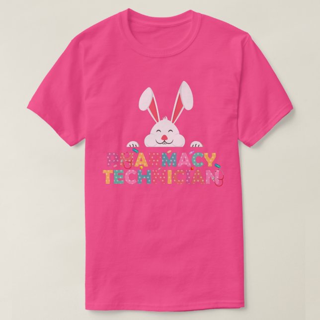 Funny farmaceut Bunny Pharmacist Lycklig E E T Shirt (Design framsida)
