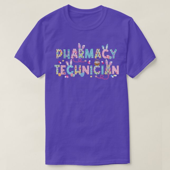 Funny farmaceut Bunny Pharmacist Lycklig E E T Shirt (Design framsida)