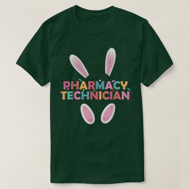 Funny farmaceut Bunny Pharmacist Lycklig E E T Shirt (Design framsida)