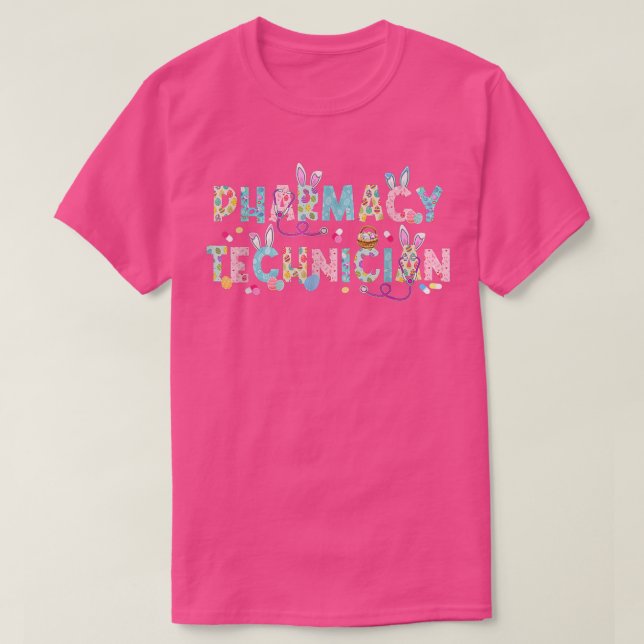 Funny farmaceut Bunny Pharmacist Lycklig E E T Shirt (Design framsida)