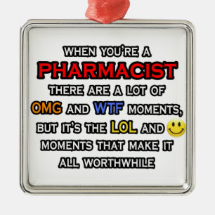 Funny farmaceut ... OMG WTF LOL Julgransprydnad Metall