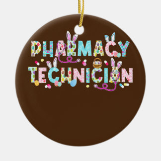 Funny farmaceuter, tekniker Bunny farmaceut Lyckli Julgransprydnad Keramik