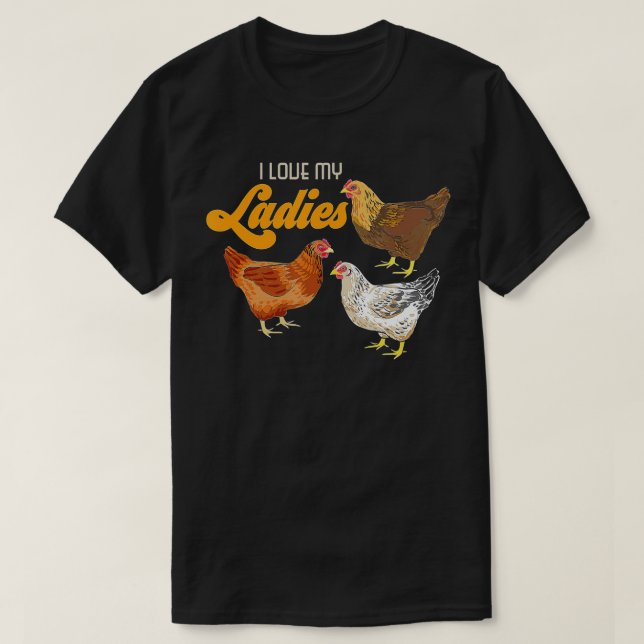 Funny Farmer Gift - I Kärlek My Dam Chicken T Shirt (Design framsida)