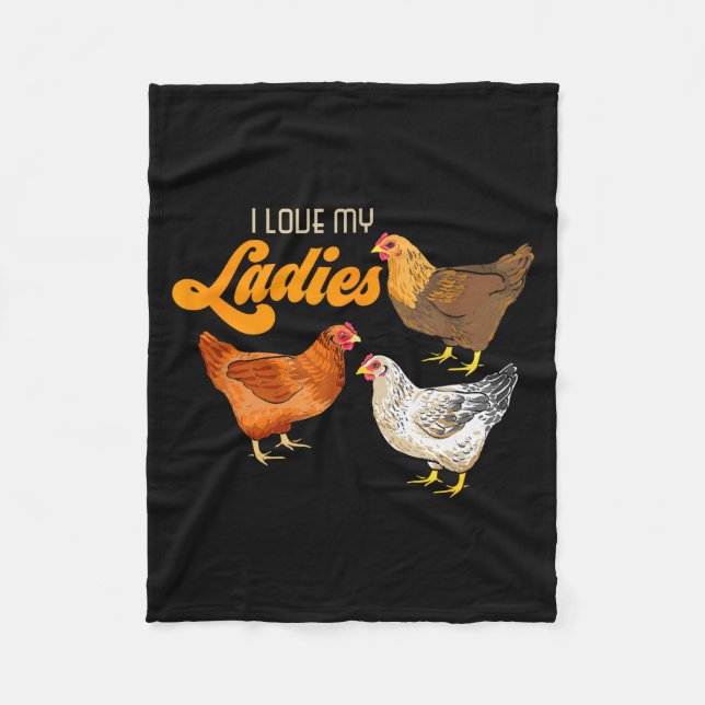 Funny Farmer Gift - I Love My Ladies Chicken  Fleecefilt (Framsidan)
