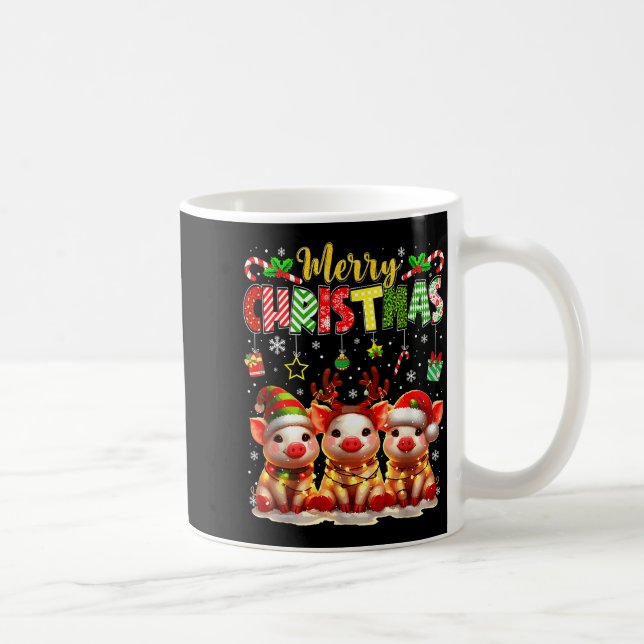 Funny Farmer Merry Christmas Reindeer Santa Gs Fam Kaffemugg (Höger)