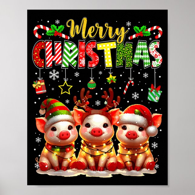 Funny Farmer Merry Christmas Reindeer Santa Gs Fam Poster (Framsidan)