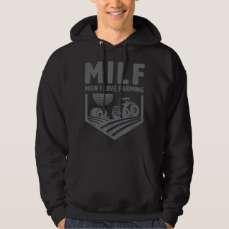 Funny Farmer Milf Man I Kärlek Hoodie