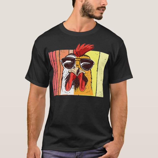 Funny Farmer Rooster Hen mud  T Shirt (Framsida)
