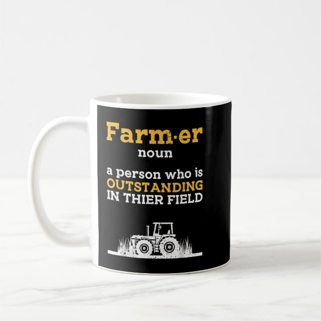 Funny Farmers for Farm, Tractor & Farming Fläkt, F Kaffemugg (Vänster)