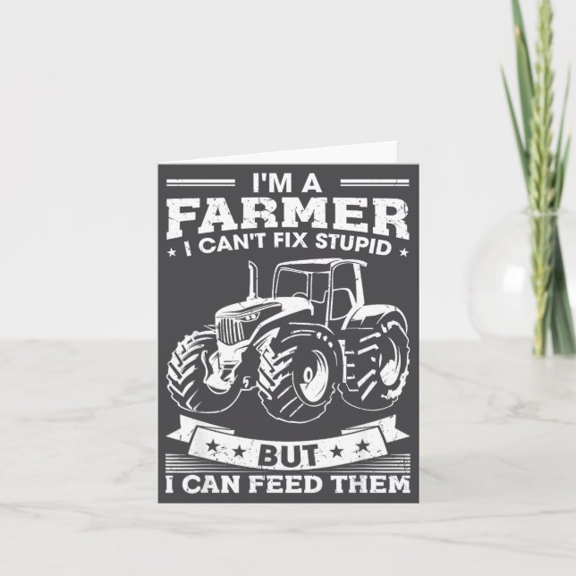 Funny Farming Tractor I'm A Farmer I Feed People  Kort (Framsida)