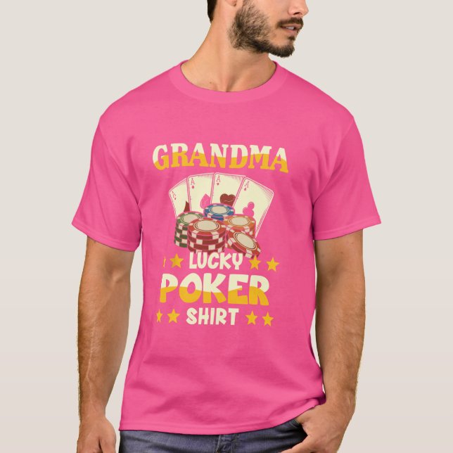 Funny farmor Lucky Poker Tee for Grandmor Poke (Framsida)