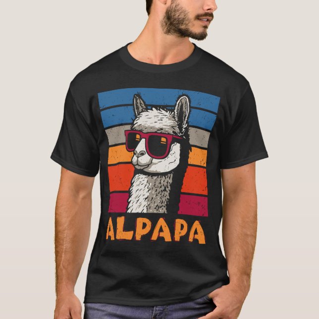 Funny Fars dag Alpapa Llama Alpaca Gift Pappa T Shirt (Framsida)