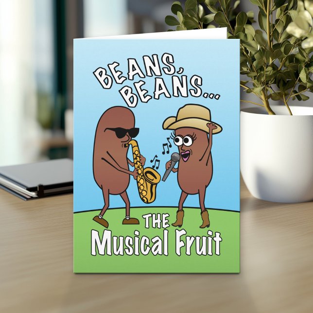 Funny Fars dag Bean Musical Fruit Joke Kort (Custom Greeting Card with Photo)