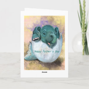 Funny Fars dag Card Baby Elephant Hatching Kort