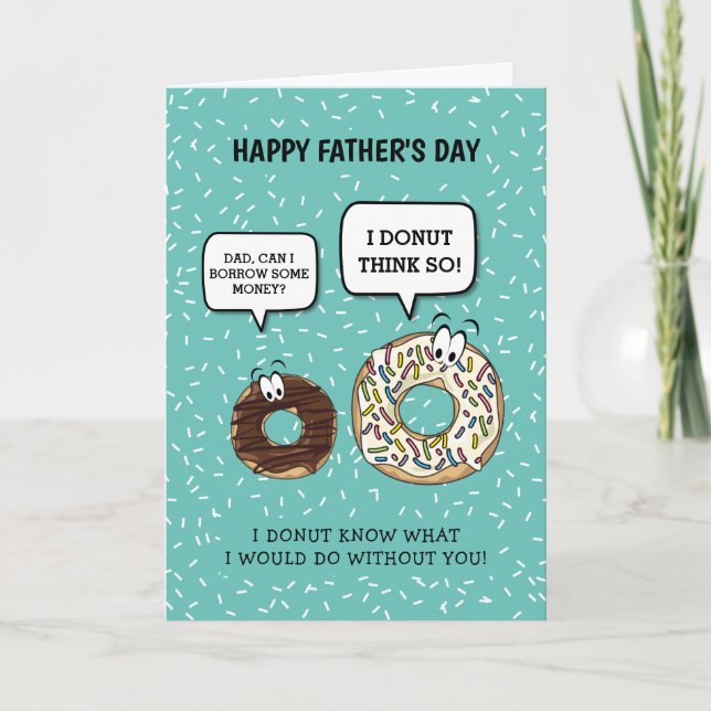 Funny Fars dag | Cute Donut Humor Kort (Framsida)