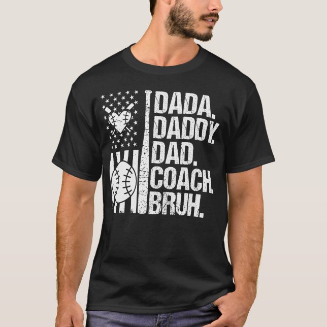 Funny Fars dag Dada pappa Pappa Bruh Baseball T Shirt (Framsida)