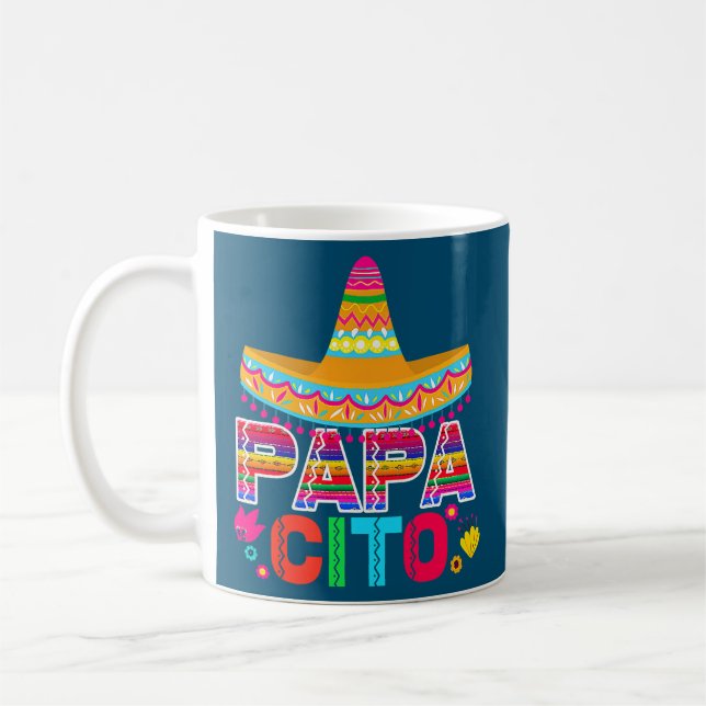 Funny Fars dag för manar Papacito Pappa Cinco De Kaffemugg (Vänster)