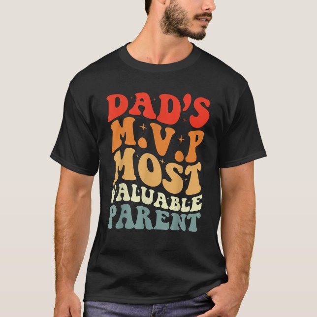 Funny Fars dag från frun Pappa s MVP Retro Best D T Shirt (Framsida)