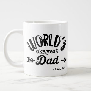 Funny Fars dag Gift, World's Okayest Pappa-kaffe Jumbo Mugg