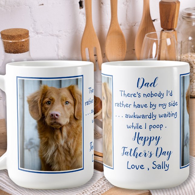 Funny Fars dag Hund Pappa - Pet Photo - Hund Joke Kaffemugg (Skapare uppladdad)
