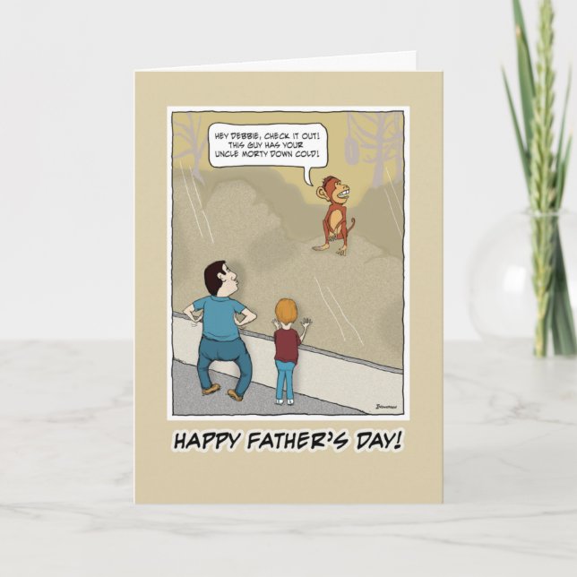 Funny Fars dag-kort: Monkey runt Kort (Framsida)