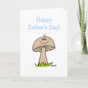 Funny Fars dag Lovable Tecknad Roligt Guy Mushroom Kort