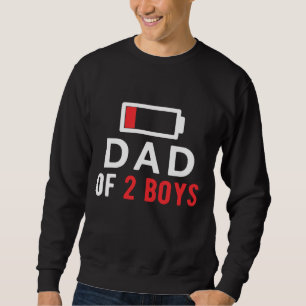 Funny Fars dag - Pappa på 2 Boys Gift Idea Lång Ärmad Tröja