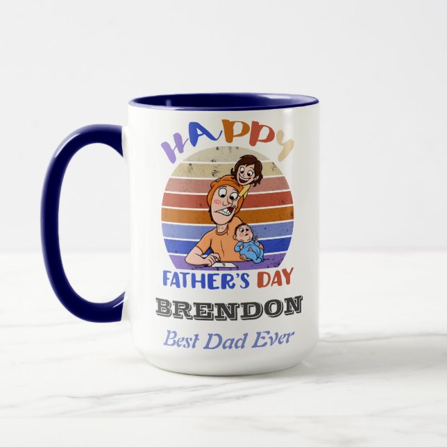 Funny fars dag personlig mugg (Vänster)