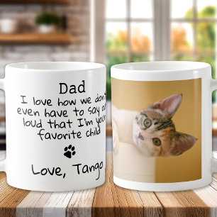 Funny Fars dag Personlig Photo Hund Cat Pappa Kaffemugg