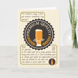 Funny Fars dag, Retro Beer-etikett, Necktie Kort