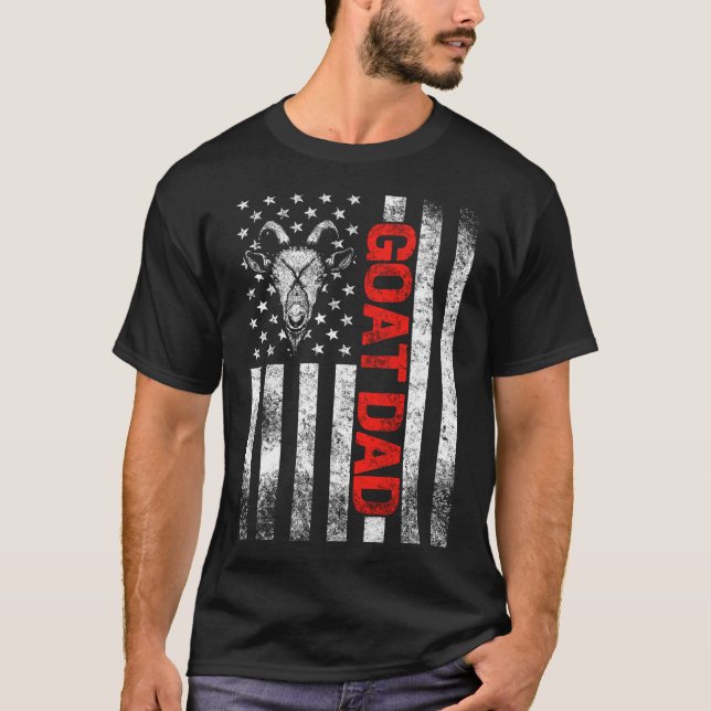 Funny Fars dag Shirt Goat Pappa USA T (Framsida)