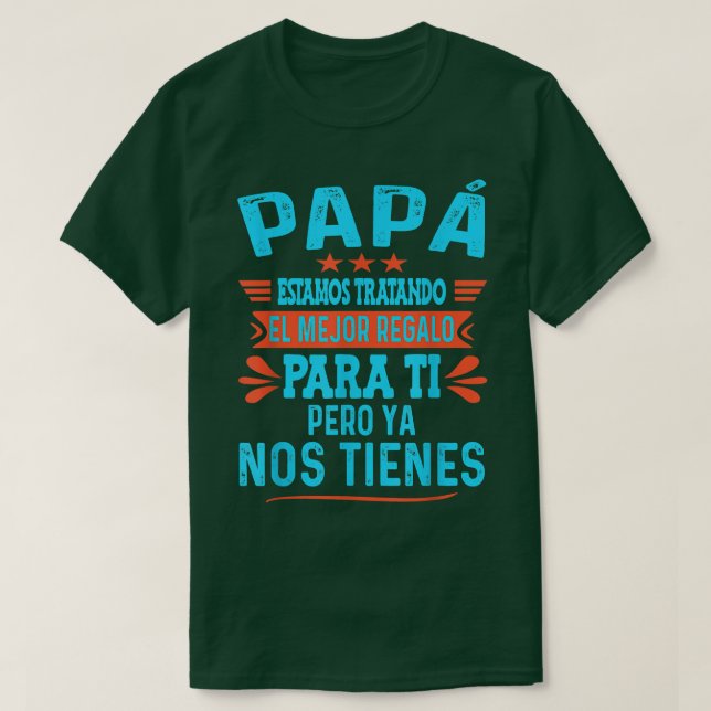 Funny Fars dag spanska Pappa från dotterson A T Shirt (Design framsida)