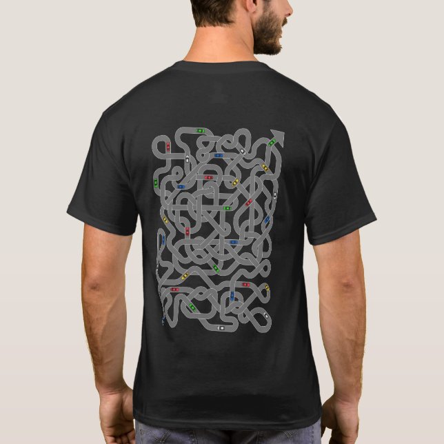 Funny Fars dag T-Shirt Gift med Road Maze (Baksida)
