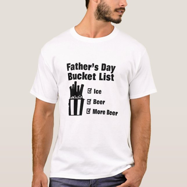 Funny Fars dag T-Shirt - Pappa Bucket List Tee (Framsida)