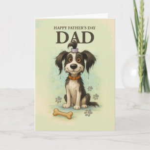 Funny Fars dag till Pappa med Quirky Cute Hund Kort
