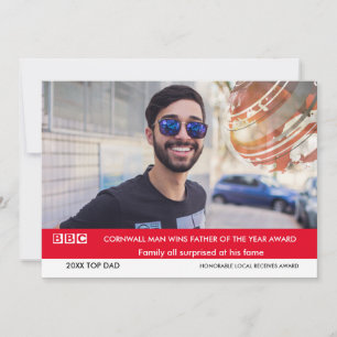 Funny Far's day Card 🎉 Fake UK TV News Inbjudningar