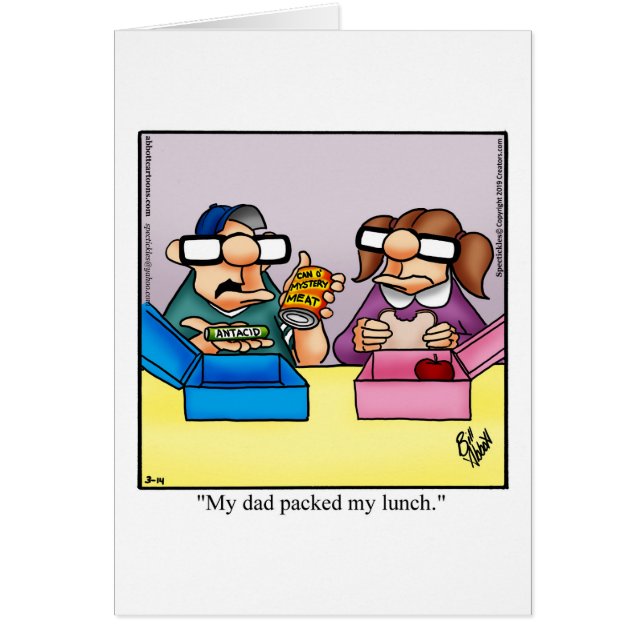 Funny Far's Day Card "Spectickles" Hälsningskort (Framsidan)